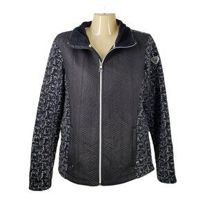 Luhta Jacket Black with Gray Knit Women's Size‎ Large